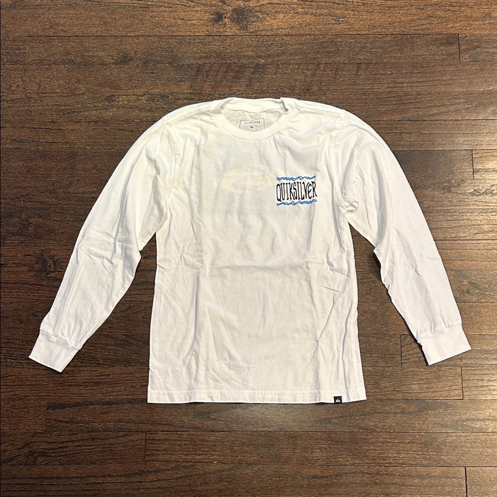 Quiksilver Boys Crisp White Long Sleeve Shirt Size Medium